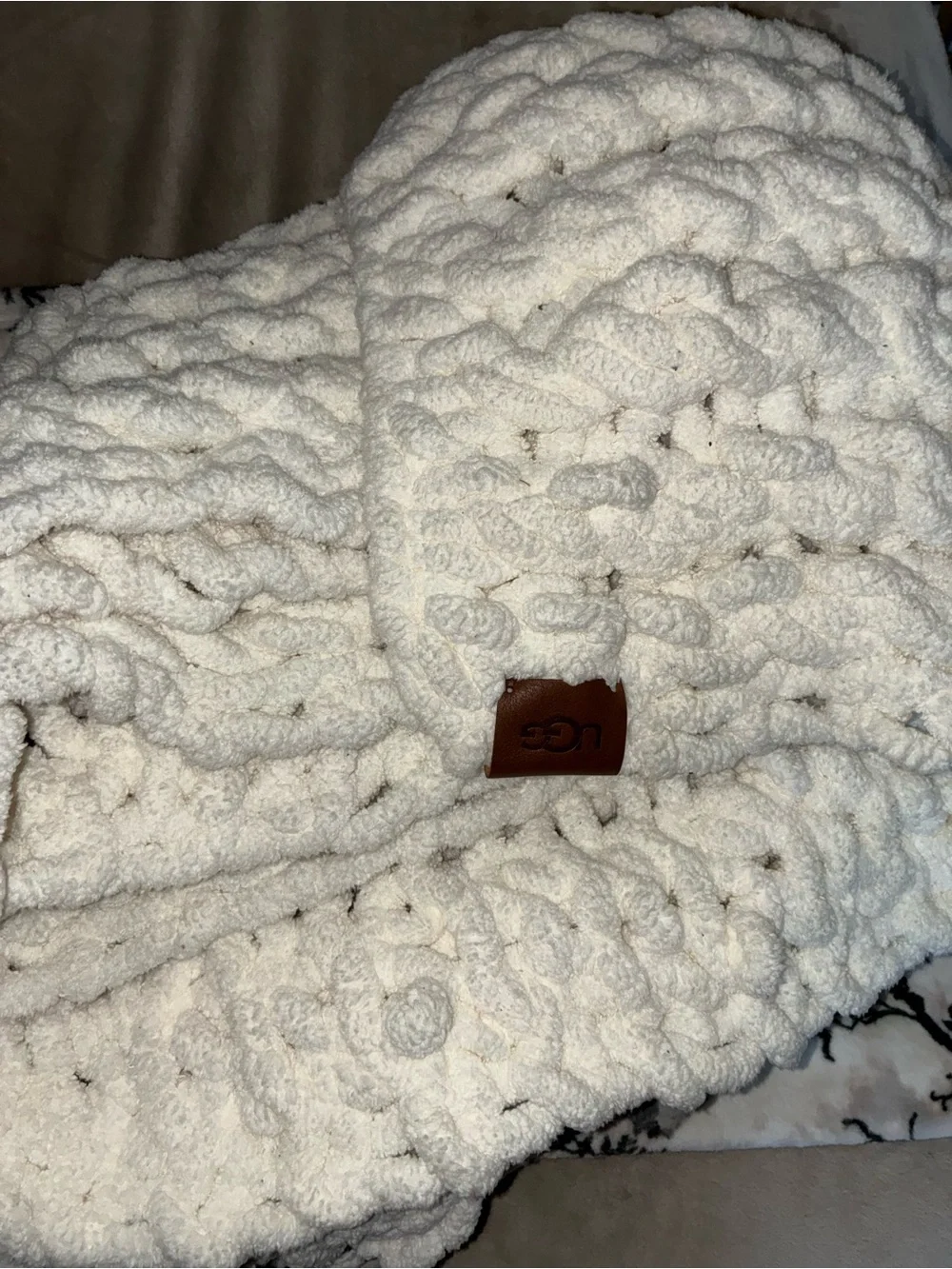 Chunky Cable Knit Throw Blanket off white Cream UGG throw Soft Home Bedding